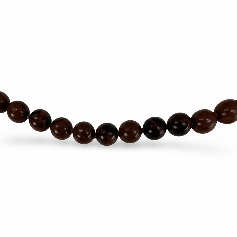 Mahagoni - Obsidian Halskette - Atelier Tibet