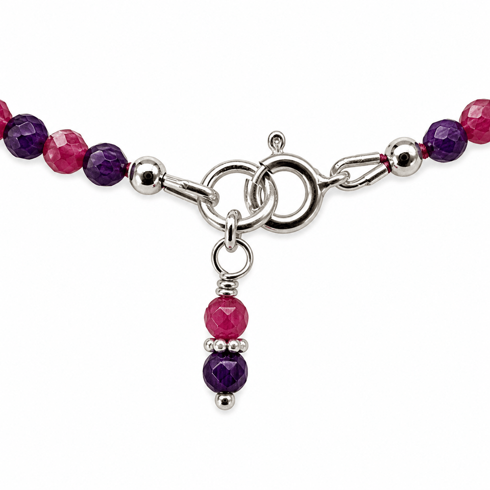 Mala Armband aus Amethyst und Turmalin - Atelier Tibet