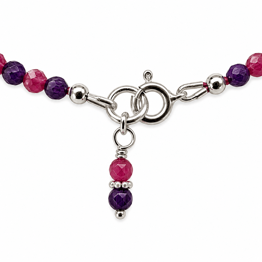 Mala Armband aus Amethyst und Turmalin - Atelier Tibet