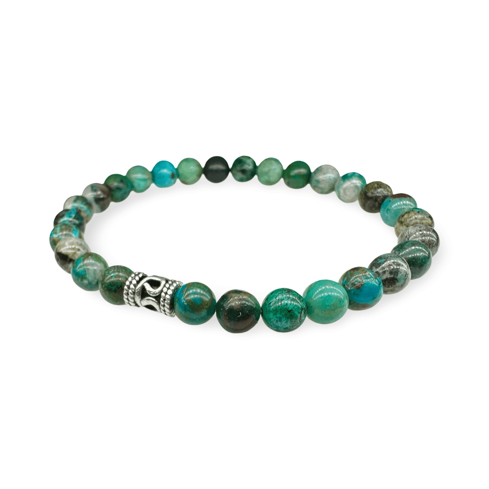 Mala - Armband aus Chrysokoll und Silber - Atelier Tibet