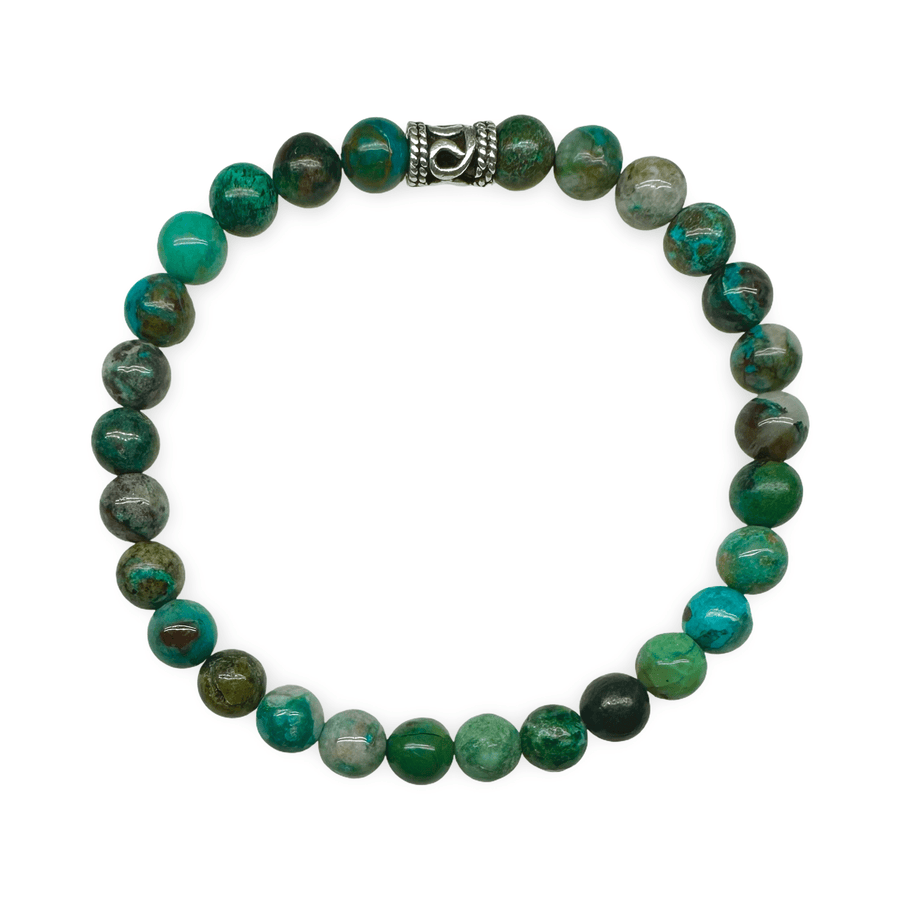 Mala - Armband aus Chrysokoll und Silber - Atelier Tibet