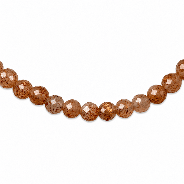 Mala Armband aus facettierten Sonnenstein-Perlen (Ø 3 mm) - Atelier Tibet