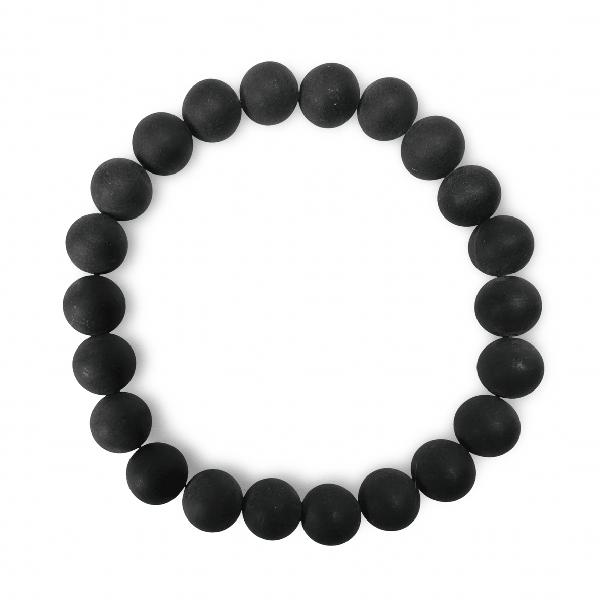 Mala - Armband aus grossen matten Onyx - Perlen - Atelier Tibet