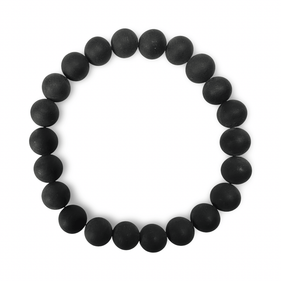 Mala - Armband aus grossen matten Onyx - Perlen - Atelier Tibet