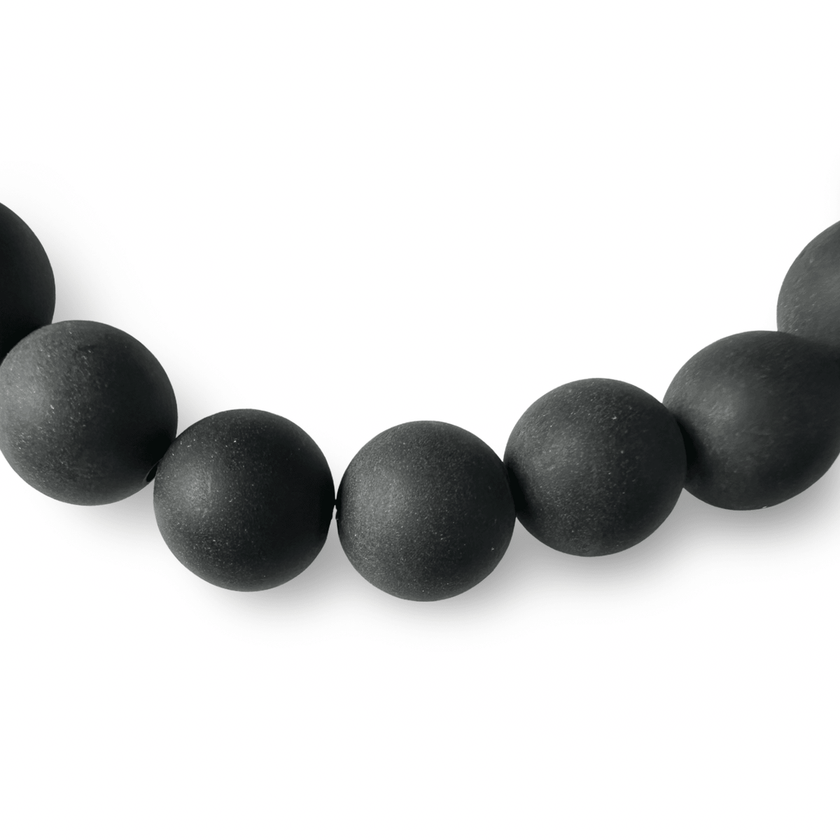 Mala - Armband aus grossen matten Onyx - Perlen - Atelier Tibet