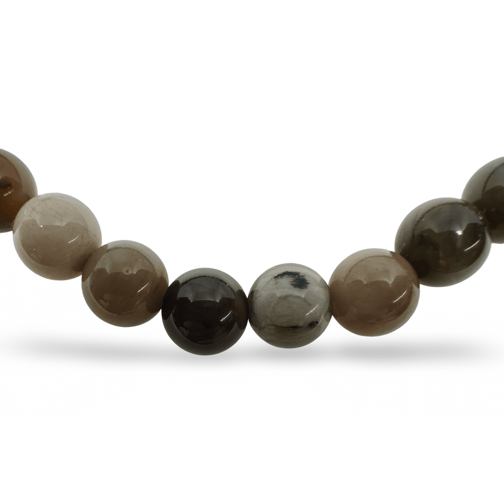 Mala Armband aus versteinertem Holz - Atelier Tibet