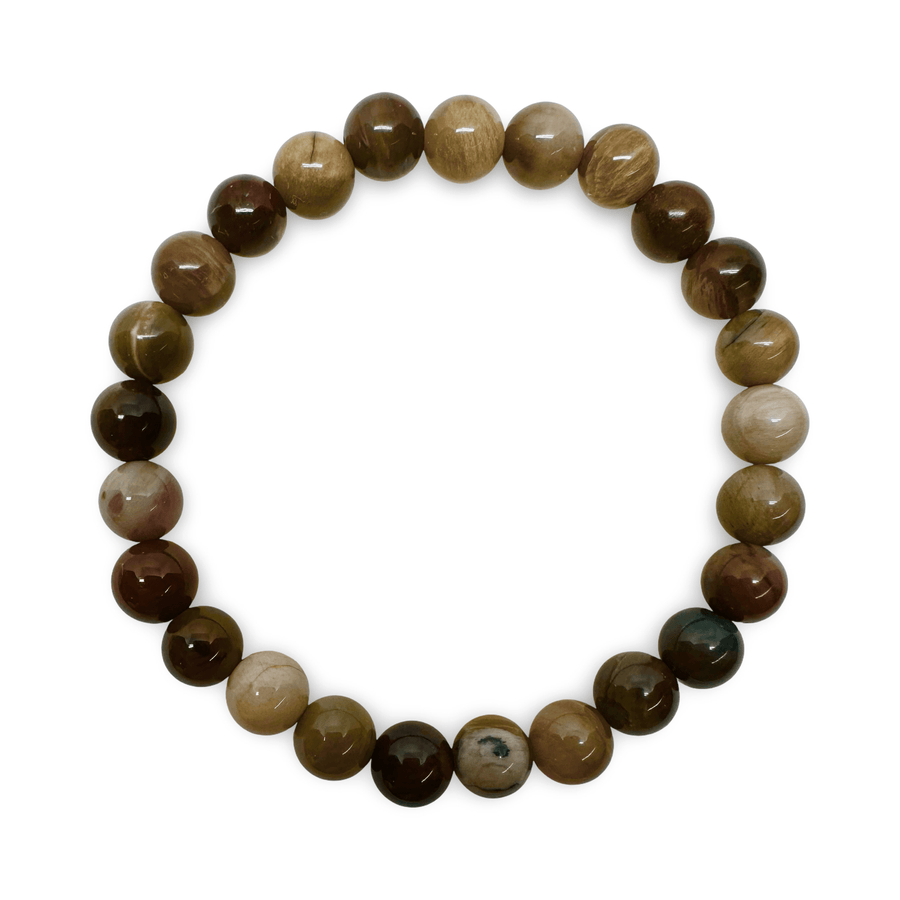 Mala Armband aus versteinertem Holz - Atelier Tibet