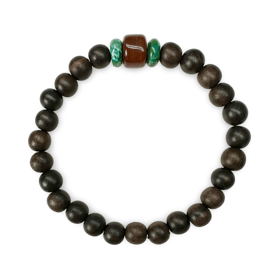 Mala - Armband aus Yak - Knochen, Ebenholz und Türkis - Atelier Tibet