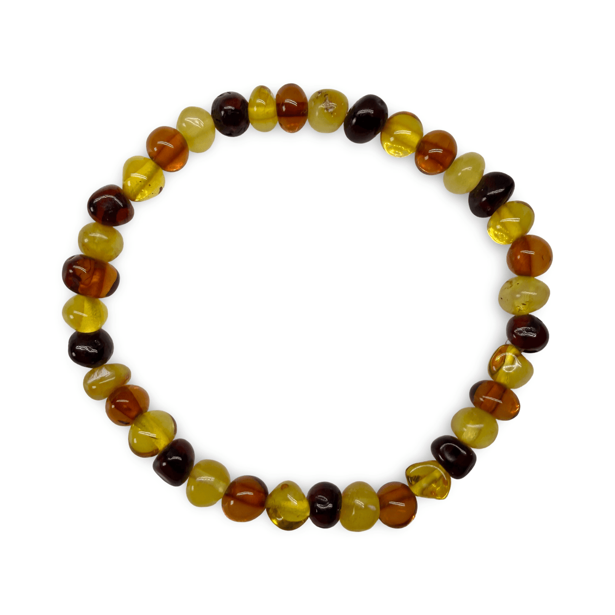 Mala-Armband mit bunten Bernsteinen - Atelier Tibet