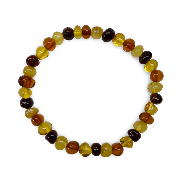 Mala-Armband mit bunten Bernsteinen - Atelier Tibet