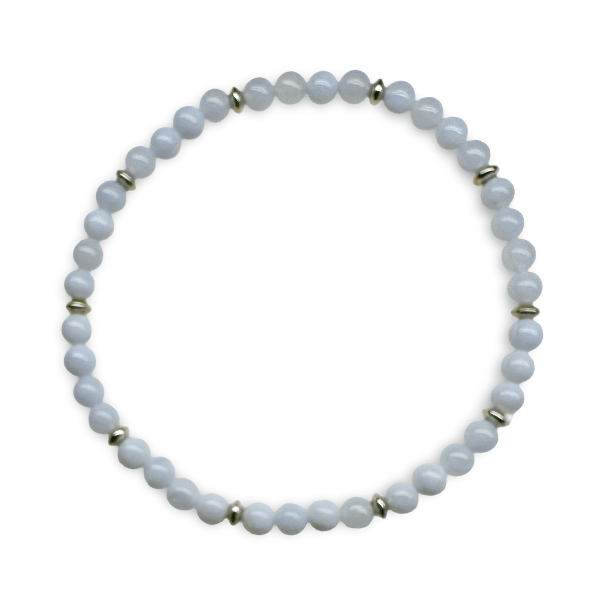 Mala - Armband mit Chalcedon und Silber - Atelier Tibet