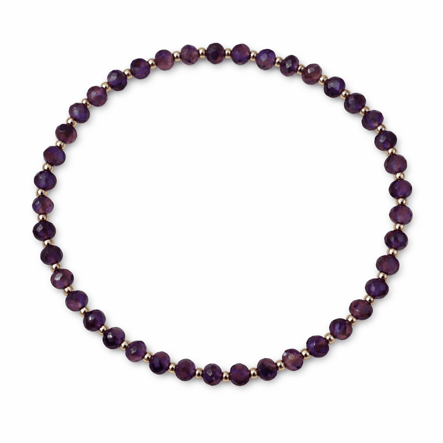 Mala - Armband mit facettiertem Amethyst und Silber - Atelier Tibet