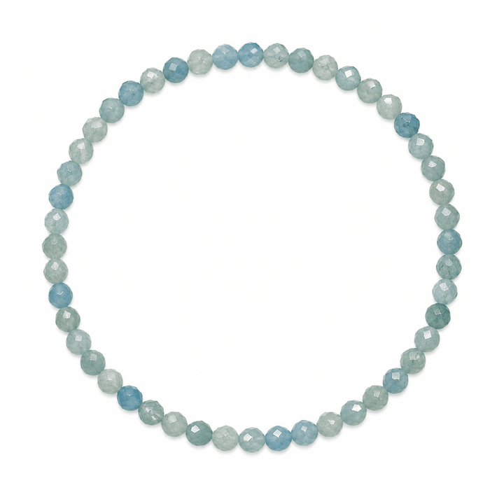 Mala Armband mit facettiertem Aquamarin (Ø 3 mm) - Atelier Tibet
