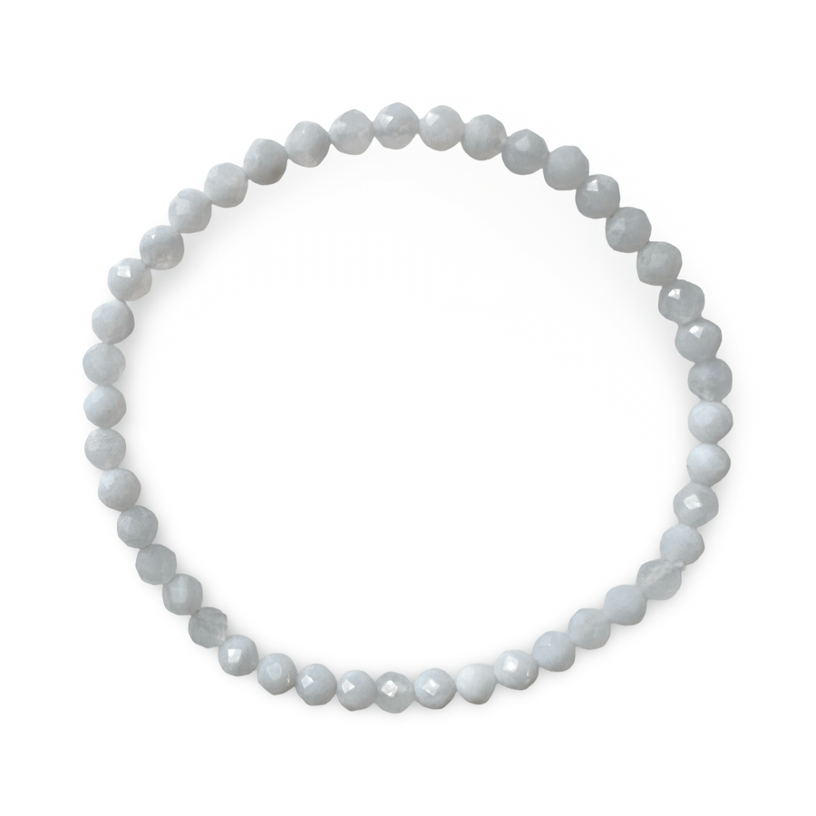Mala Armband mit facettiertem Chalcedon (Ø 4 mm) - Atelier Tibet