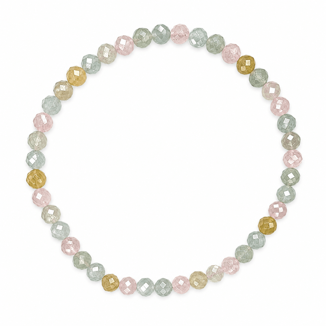 Mala Armband mit facettiertem Morganit (Ø 4 mm) - Atelier Tibet