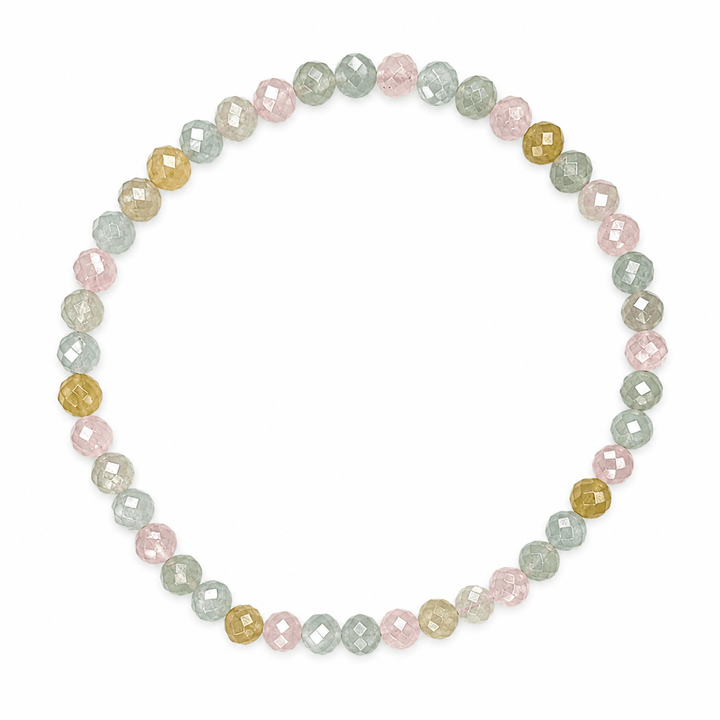 Mala Armband mit facettiertem Morganit (Ø 4 mm) - Atelier Tibet