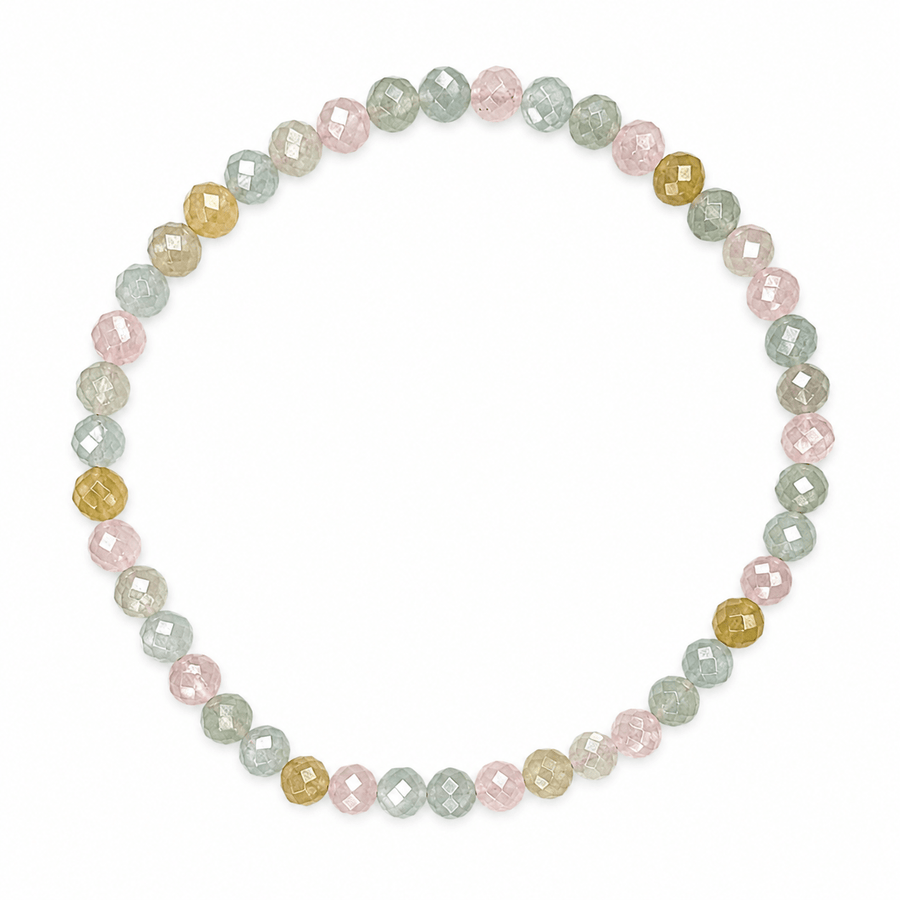 Mala Armband mit facettiertem Morganit (Ø 4 mm) - Atelier Tibet