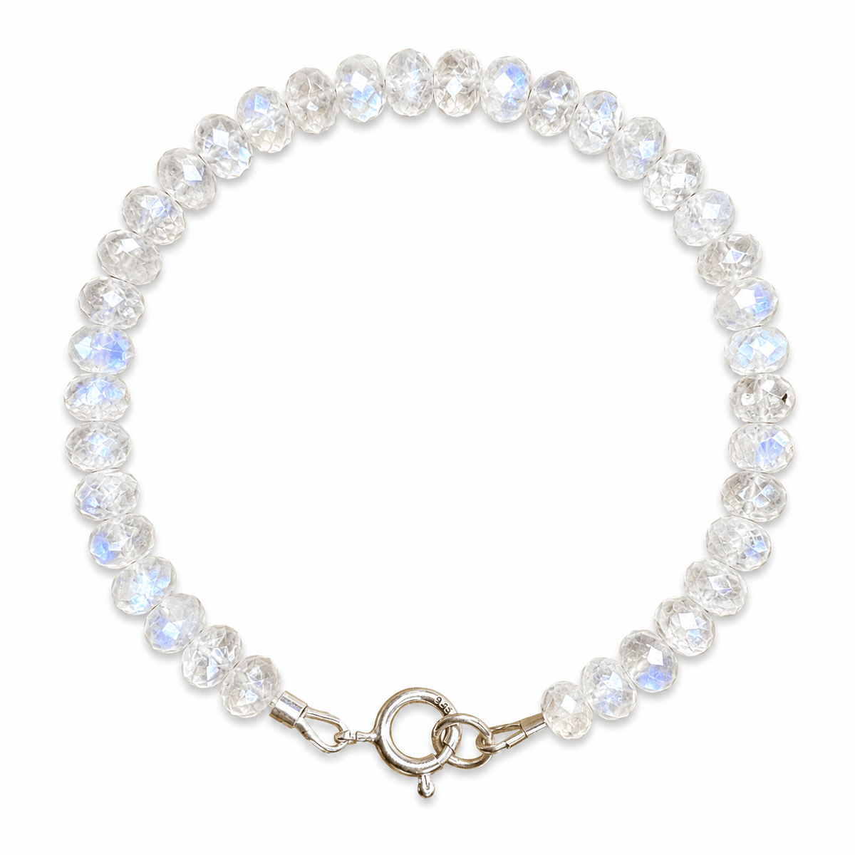 Mala Armband mit facettiertem Regenbogen Mondstein - Atelier Tibet