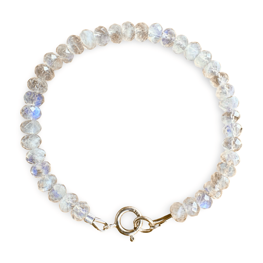 Mala Armband mit facettiertem Regenbogen Mondstein - Atelier Tibet