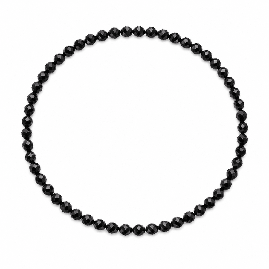 Mala Armband mit facettiertem schwarzem Spinell (Ø 3 mm) - Atelier Tibet
