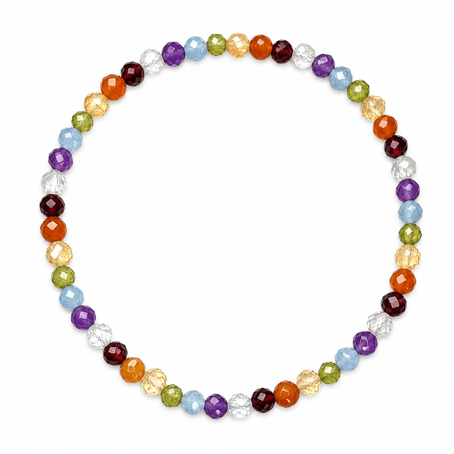 Mala Armband mit facettierten Chakra Steinen - Atelier Tibet