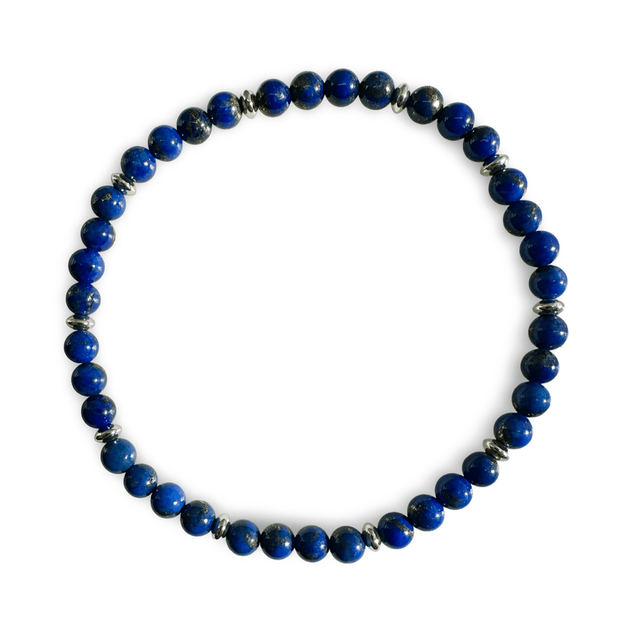 Mala - Armband mit Lapis Lazuli und Silber - Atelier Tibet