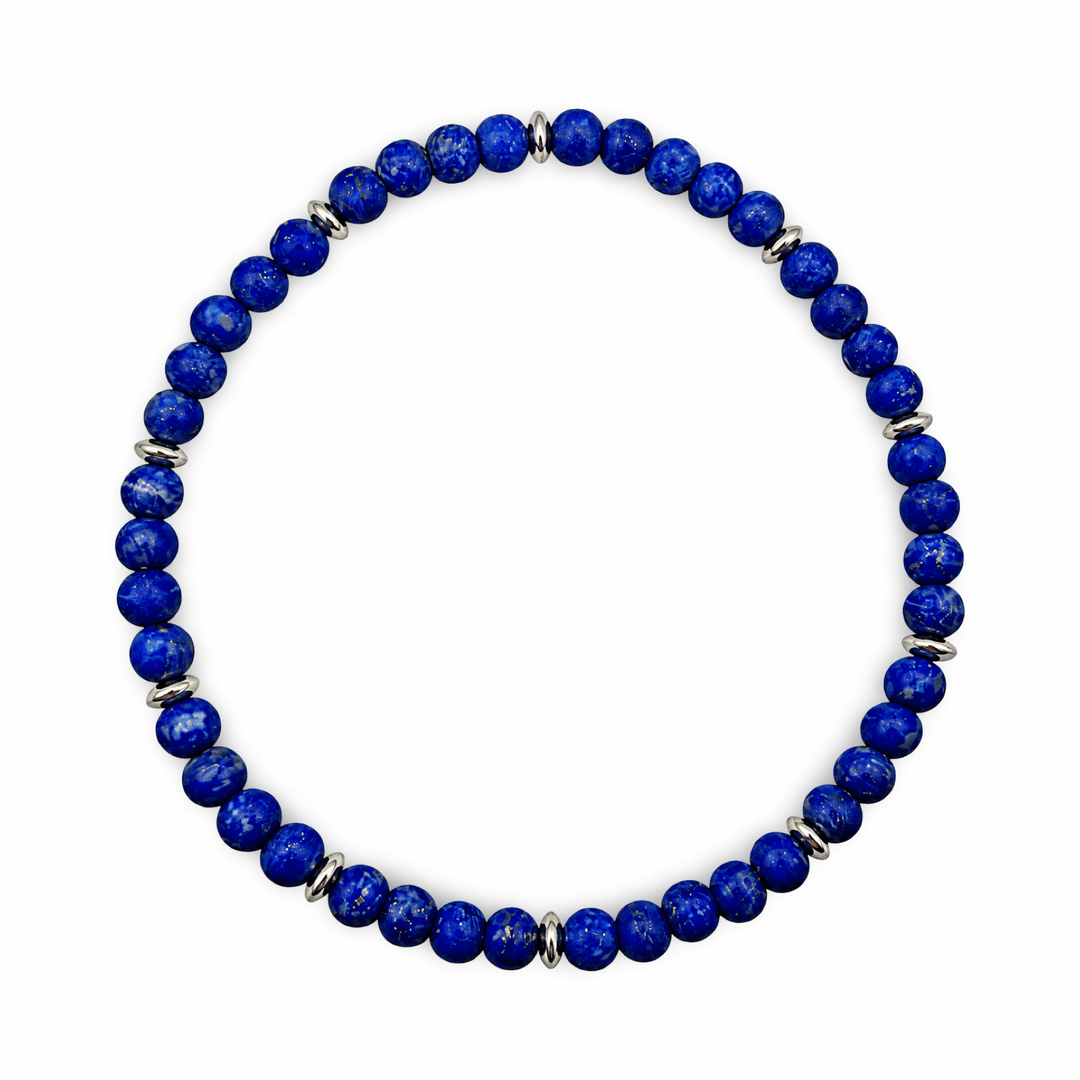 Mala-Armband mit Lapis Lazuli und Silber - Atelier Tibet