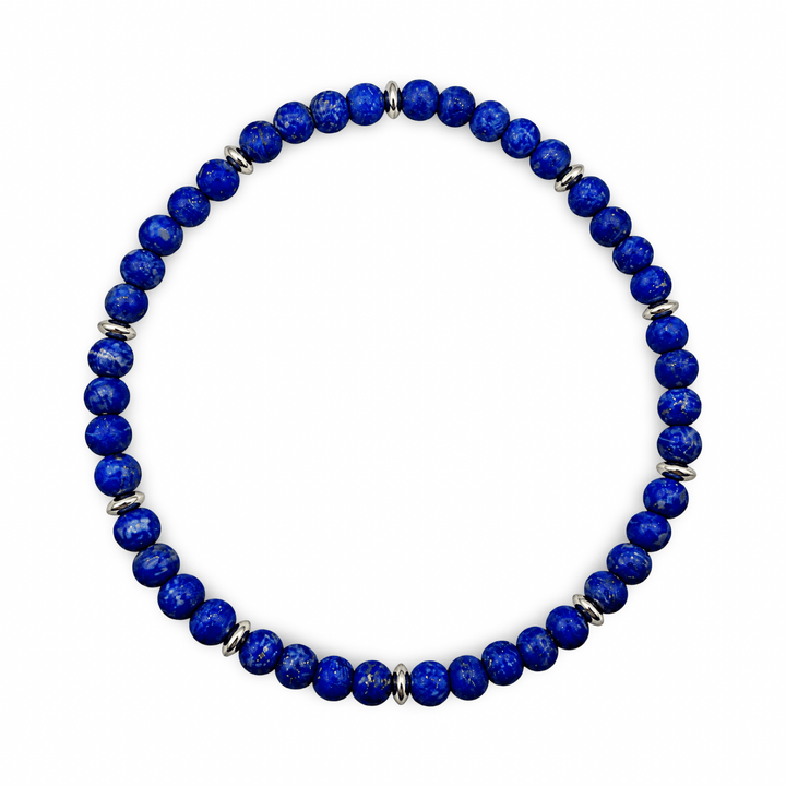 Mala-Armband mit Lapis Lazuli und Silber - Atelier Tibet