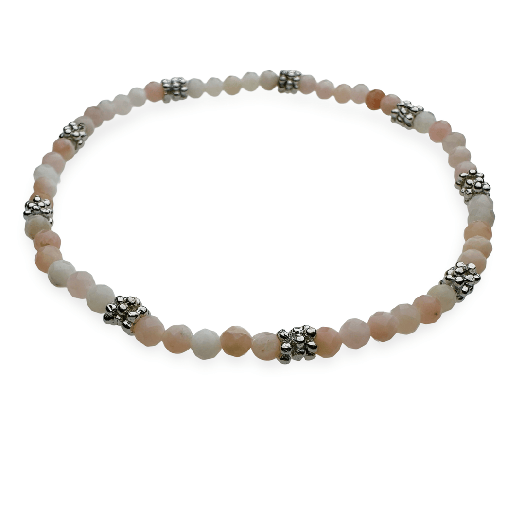 Mala - Armband mit rosa Andenopal und Silber - Atelier Tibet