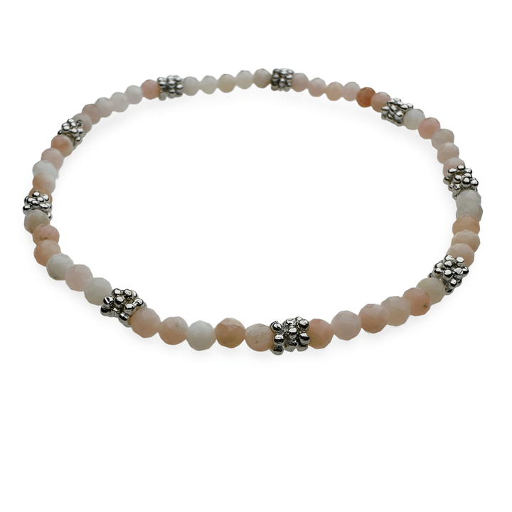 Mala - Armband mit rosa Andenopal und Silber - Atelier Tibet