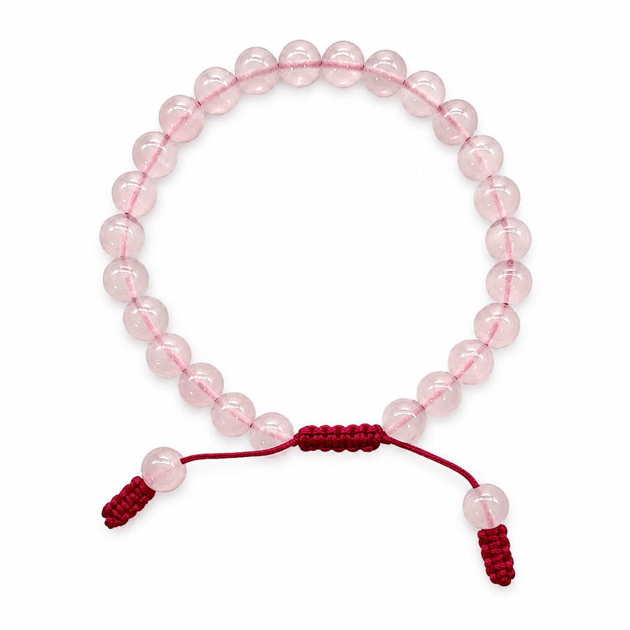 Mala-Armband mit Rosenquarz - Atelier Tibet