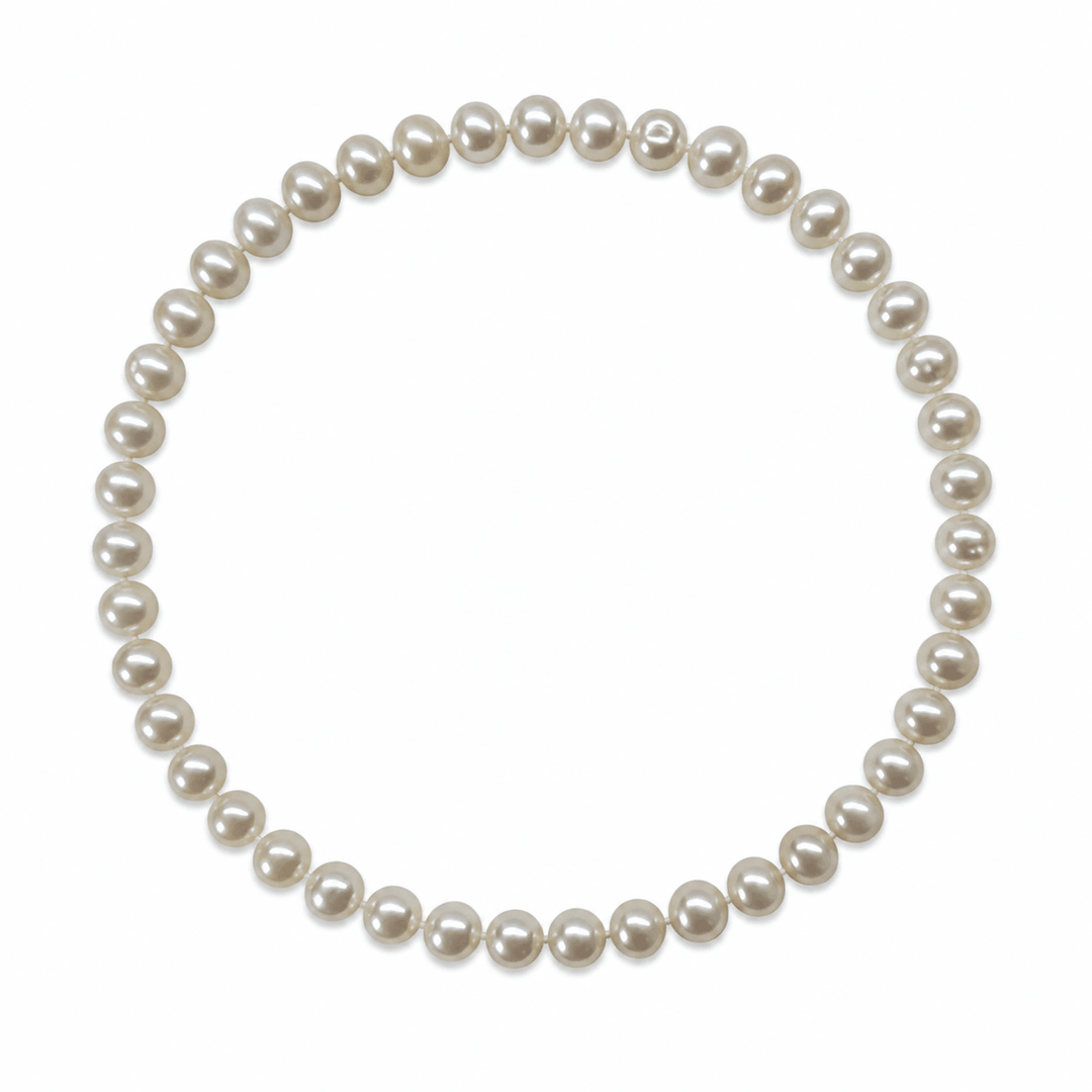 Mala-Armband mit weissen Süsswasserperlen - Atelier Tibet