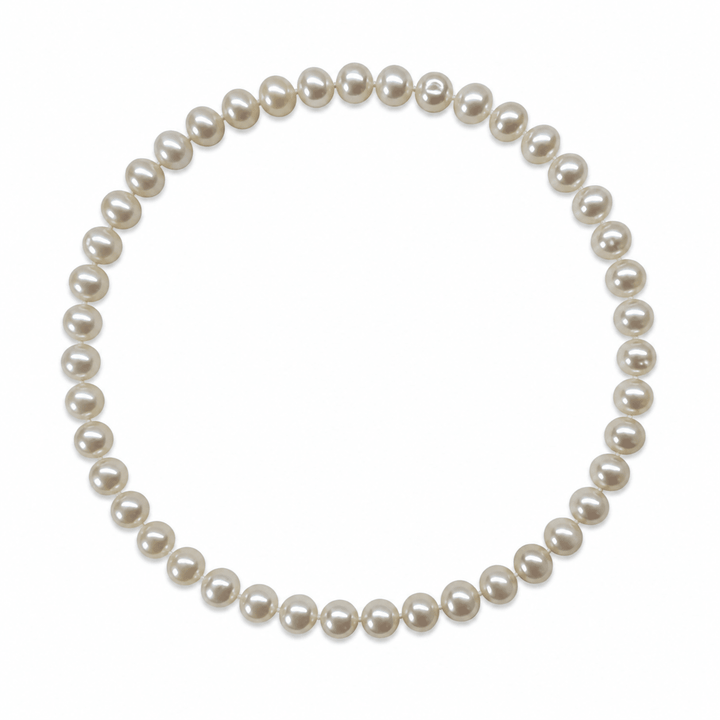 Mala-Armband mit weissen Süsswasserperlen - Atelier Tibet