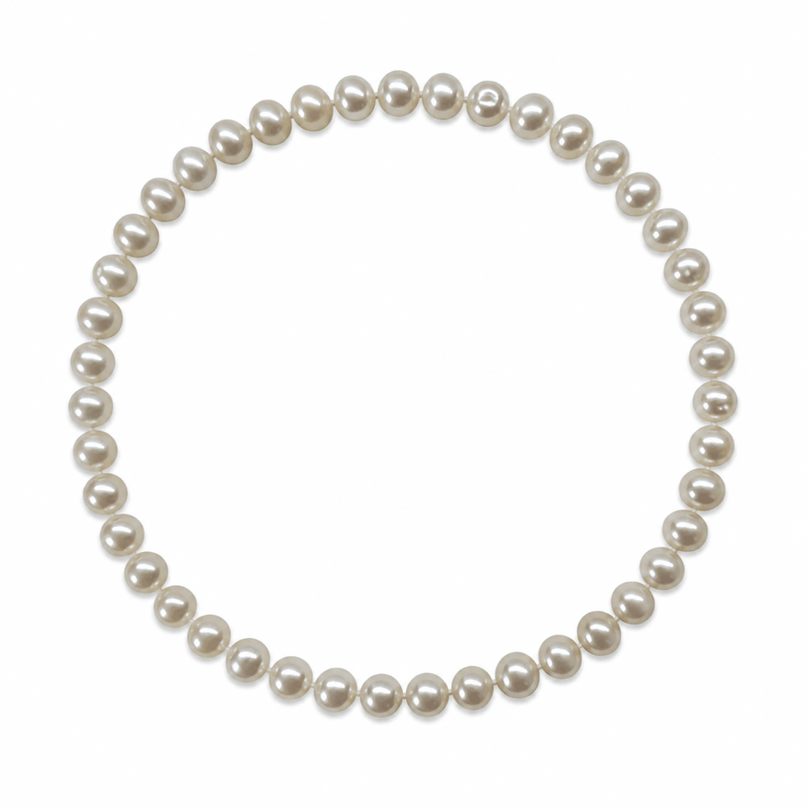 Mala-Armband mit weissen Süsswasserperlen - Atelier Tibet