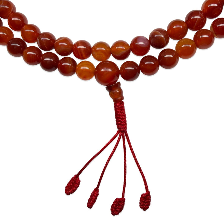 Mala aus rotem Achat – 8 mm - Atelier Tibet