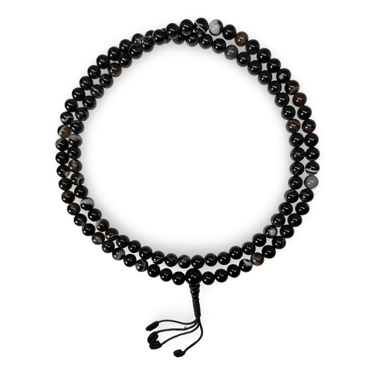 Mala Gebetskette Schwarzer Achat - Atelier Tibet