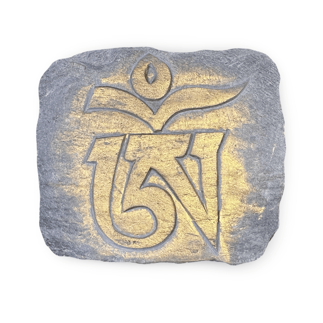 Mani - Stein mit dem tibetischen «OM» ཨོཾ - Atelier Tibet