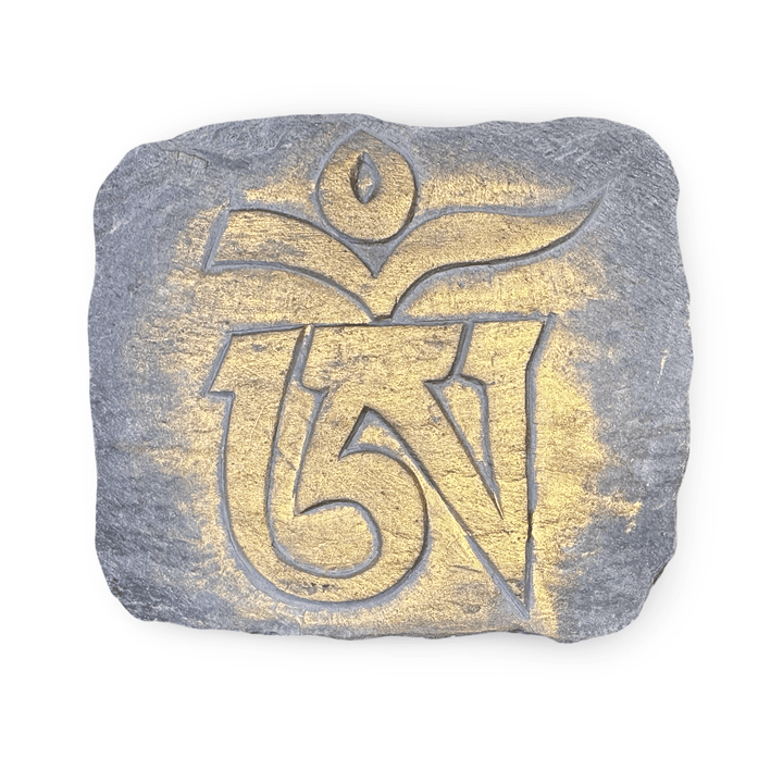 Mani - Stein mit dem tibetischen «OM» ཨོཾ - Atelier Tibet