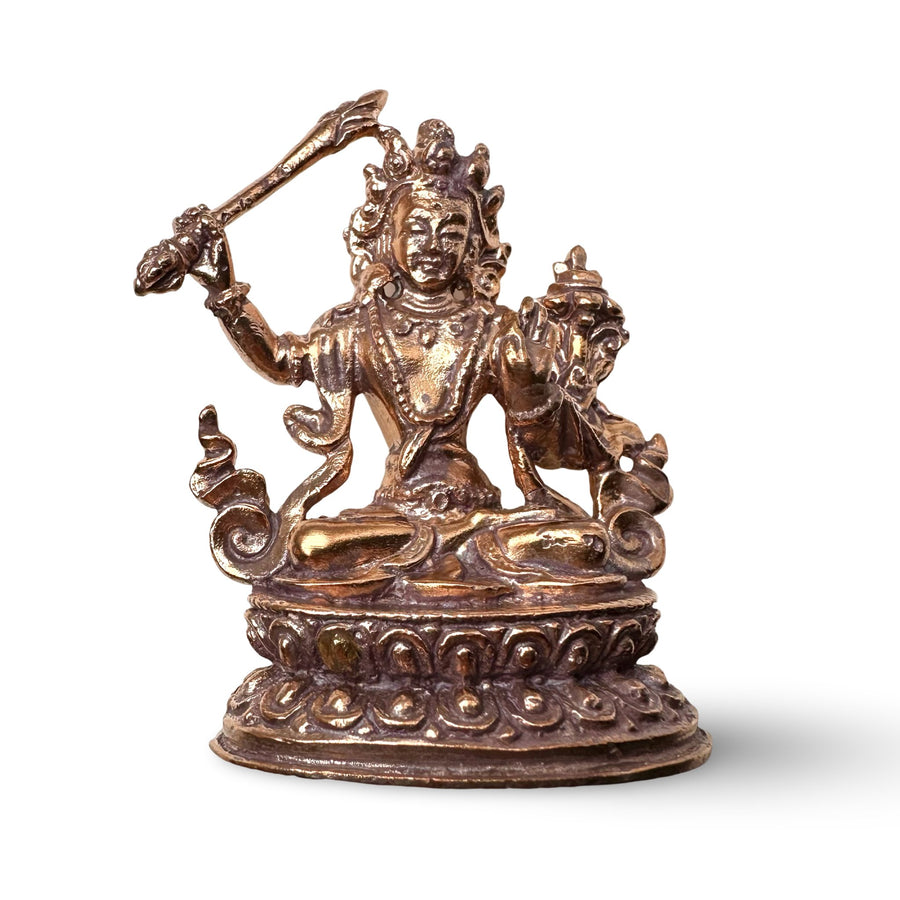 Manjushri Miniatur - Kupferstatue - Atelier Tibet