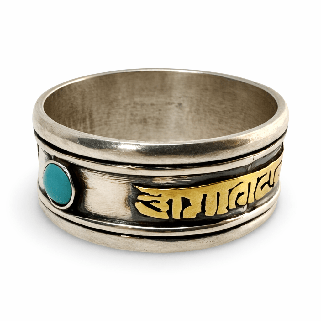 Mantra - Ring mit drehbarem Innenring – Silber - Atelier Tibet