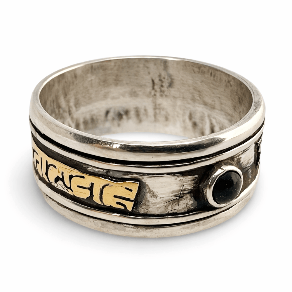 Mantra - Ring mit drehbarem Innenring – Silber - Atelier Tibet