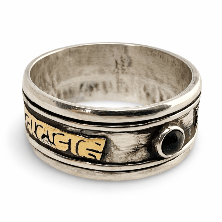 Mantra - Ring mit drehbarem Innenring – Silber - Atelier Tibet