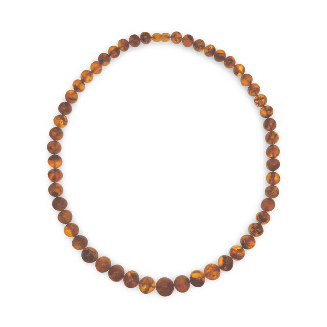 Mattglänzende, perfekte Vintage - Bernsteinkette - Unikat! - Atelier Tibet