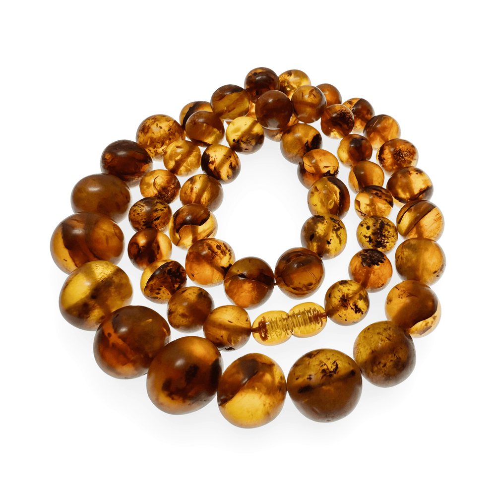 Mattglänzende, perfekte Vintage - Bernsteinkette - Unikat! - Atelier Tibet