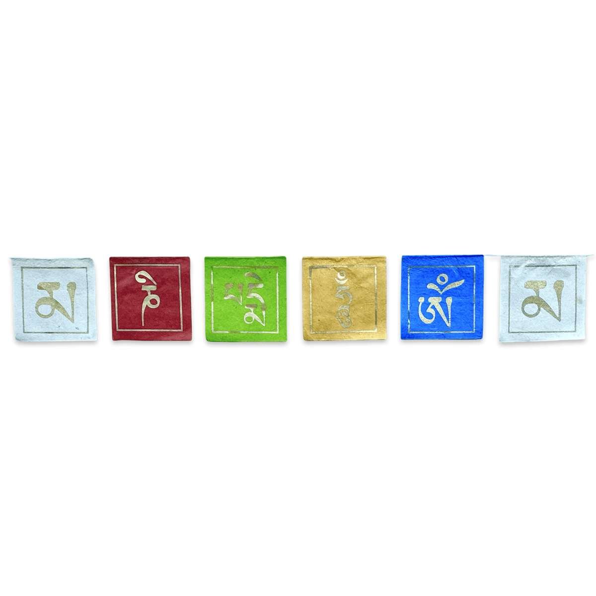 Mini - Gebetsfahnen Om - Mantra – Loktapapier, Nepal - Atelier Tibet