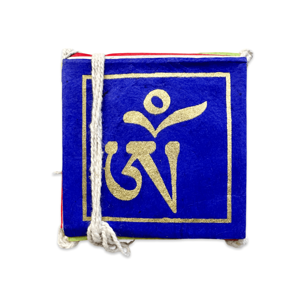 Mini - Gebetsfahnen Om - Mantra – Loktapapier, Nepal - Atelier Tibet