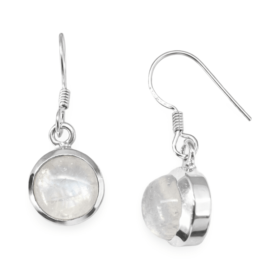 Mondstein Ohranhänger aus Silber - Atelier Tibet