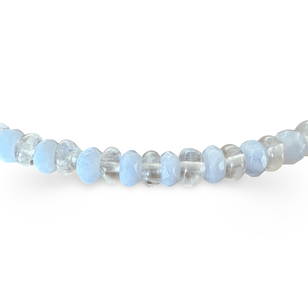 Mondstein - und Chalcedon - Halskette - Atelier Tibet