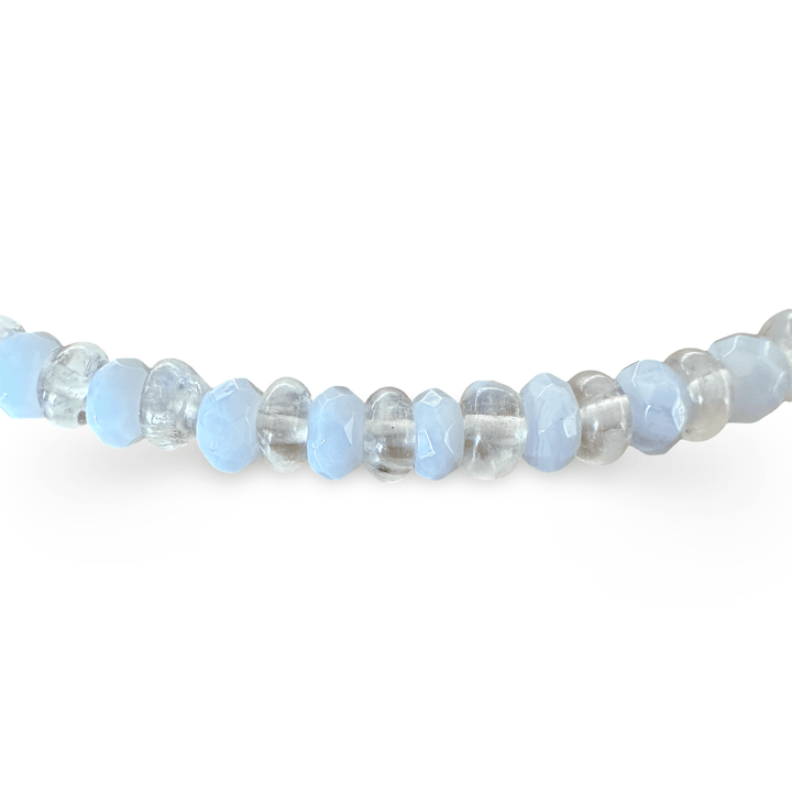 Mondstein - und Chalcedon - Halskette - Atelier Tibet