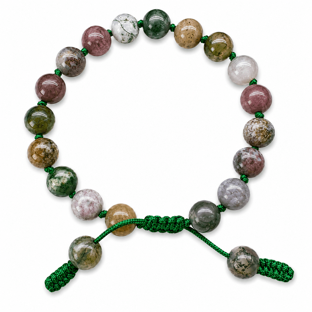Moosachat - Mala - Armband – handgeknüpft - Atelier Tibet